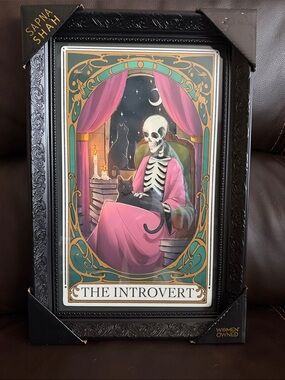 "The Introvert" Framed Art Print - Pink & Black